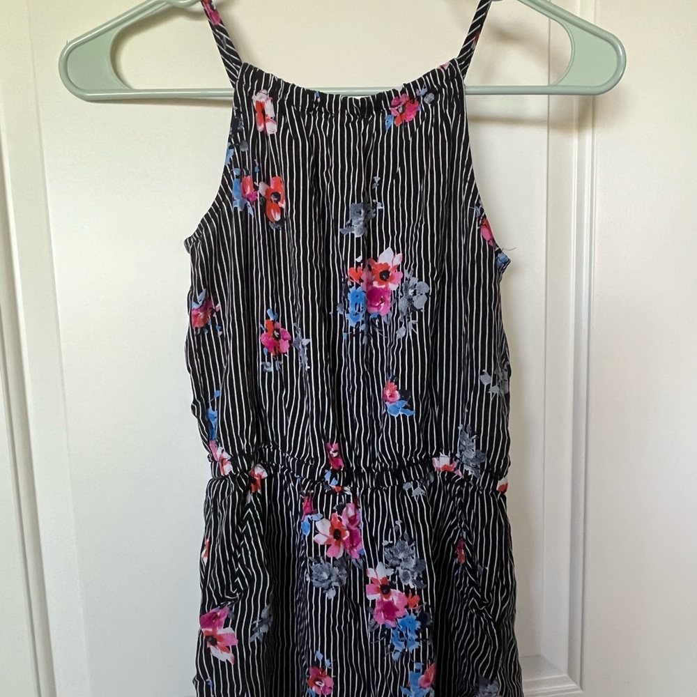 Joey B Black and White Striped Romper